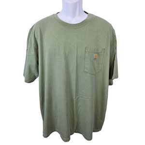 Carhartt Mens Relaxed Fit Pocket T-Shirt Sage Green Farm Workwear  Size 2XL